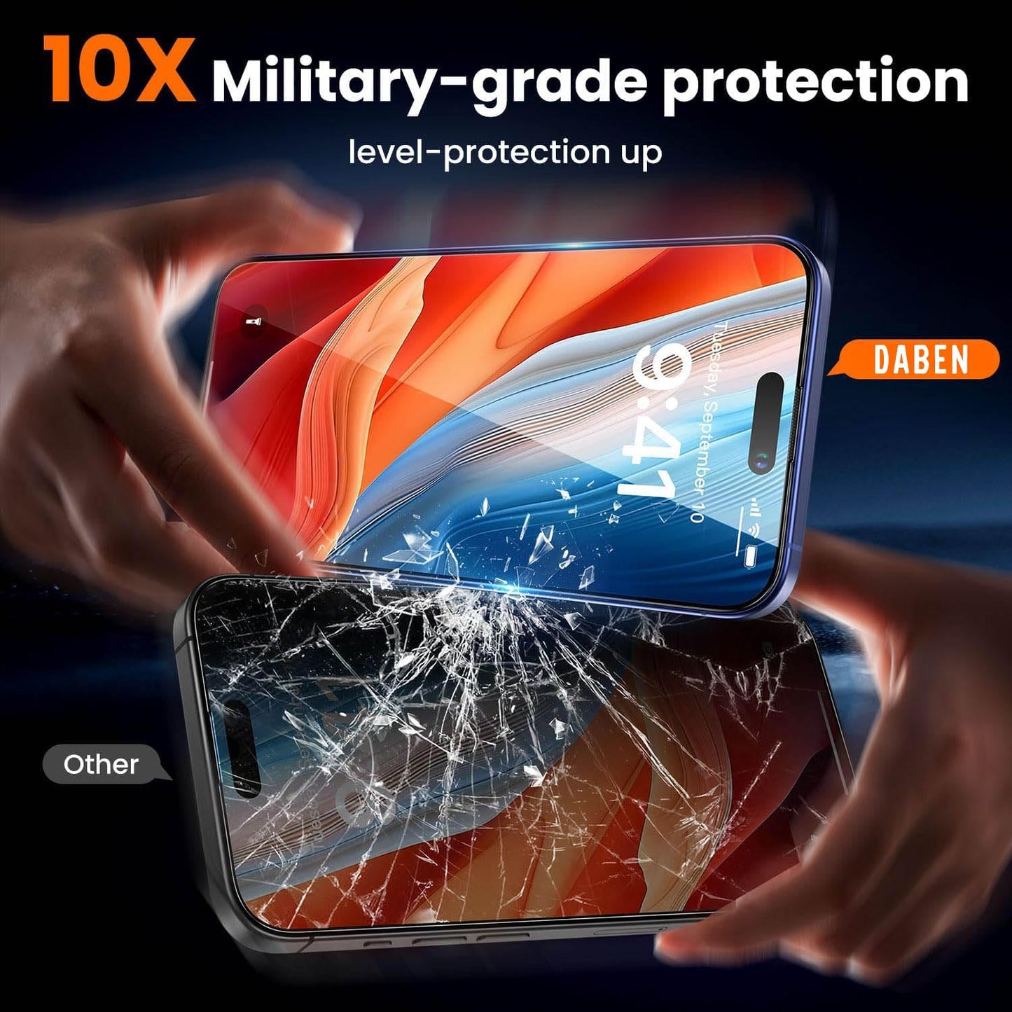 DABEN NovaArmour Tempered Glass Screen Protector Guard for iPhone 16 Plus/iPhone 15 Plus, ESD - 1 Pack