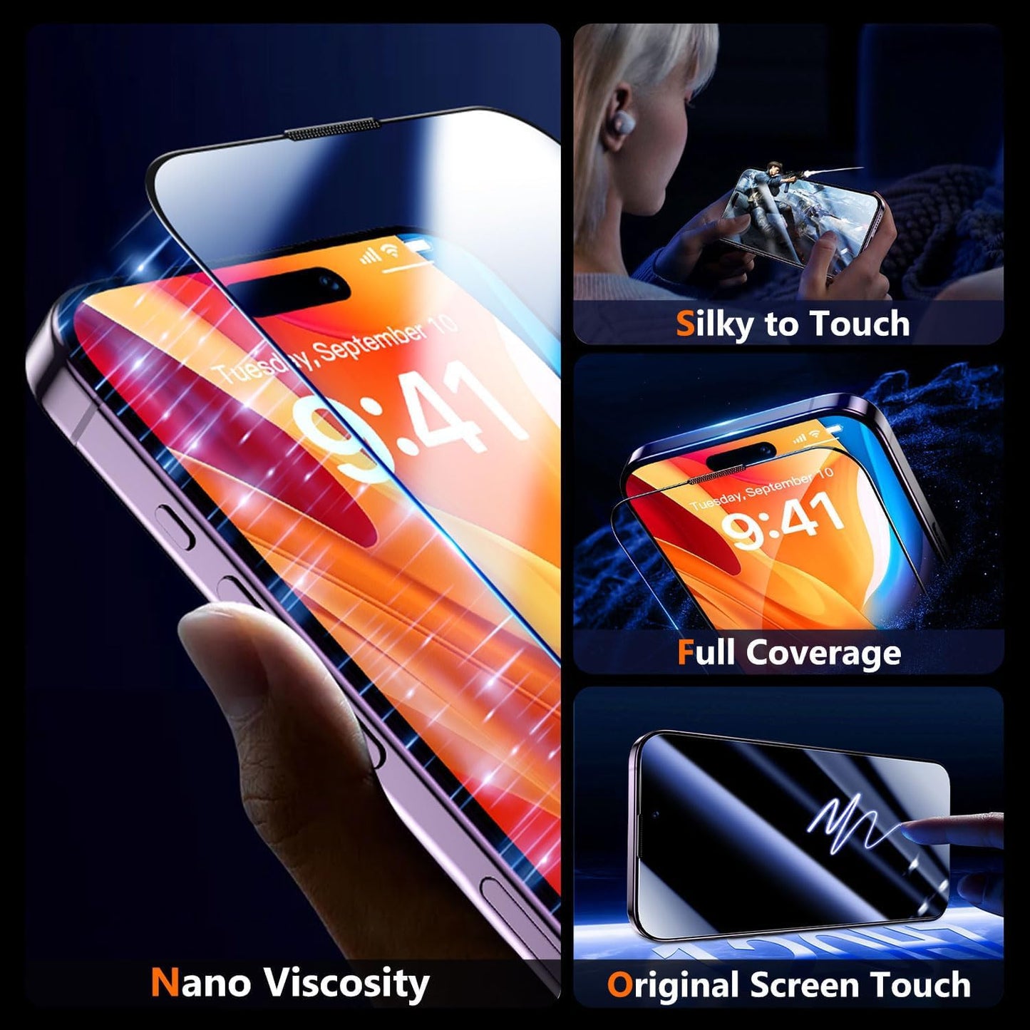 DABEN NovaArmour Tempered Glass Screen Protector Guard for iPhone 14 Pro Max, ESD - 1 Pack