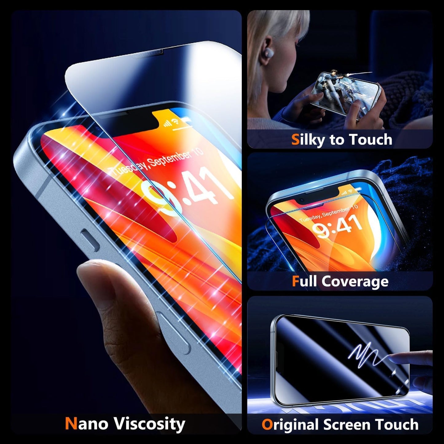 DABEN NovaArmour Tempered Glass Screen Protector Guard for iPhone 13 Mini, ESD - 1 Pack