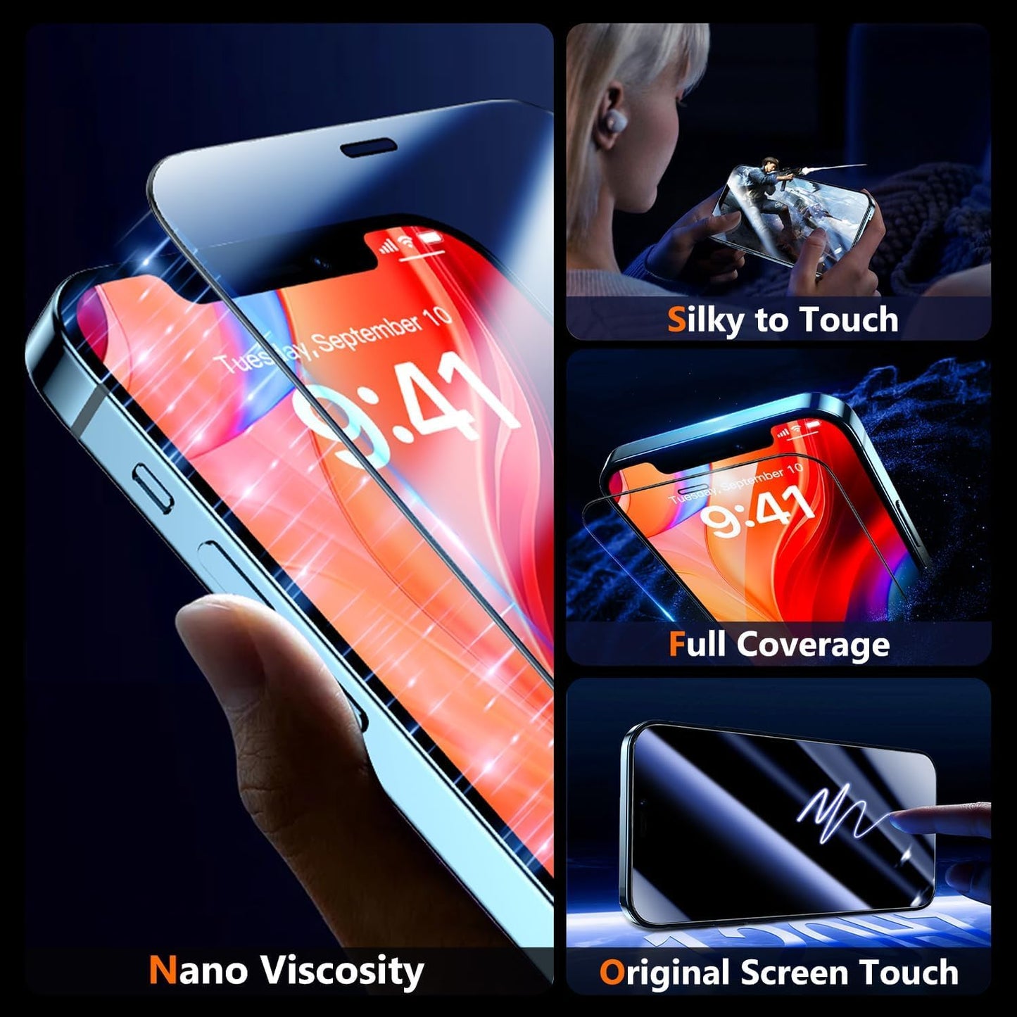 DABEN NovaArmour Tempered Glass Screen Protector Guard for iPhone 12 Pro Max, ESD - 1 Pack