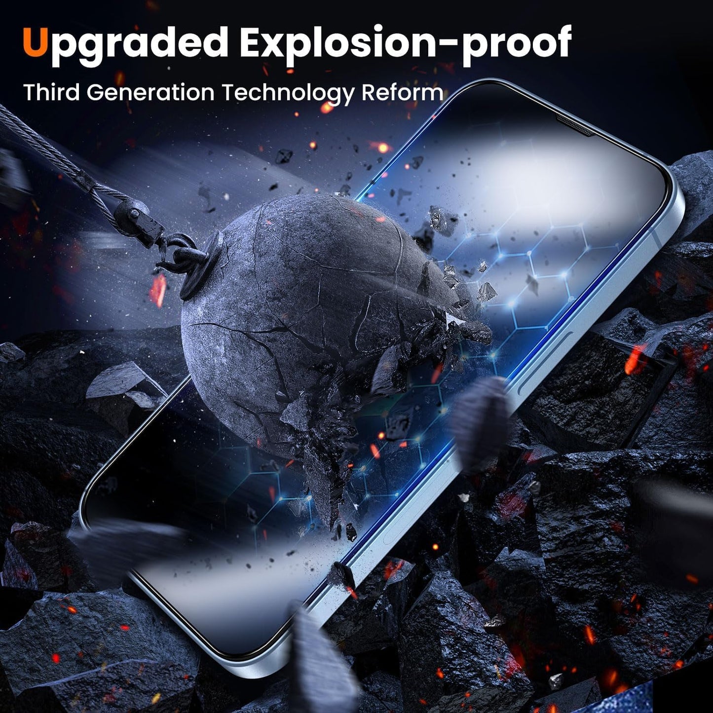 DABEN NovaArmour Tempered Glass Screen Protector Guard for iPhone 13 Mini, ESD - 1 Pack