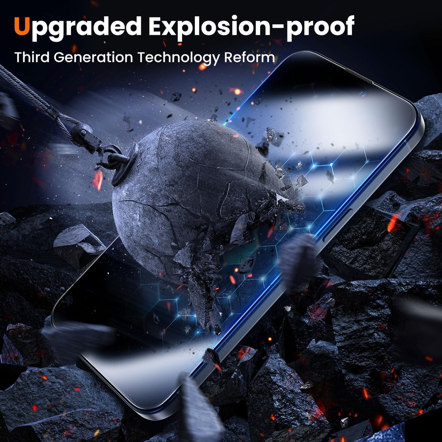 DABEN NovaArmour Tempered Glass Screen Protector Guard for iPhone 15 Pro Max, ESD - 1 Pack