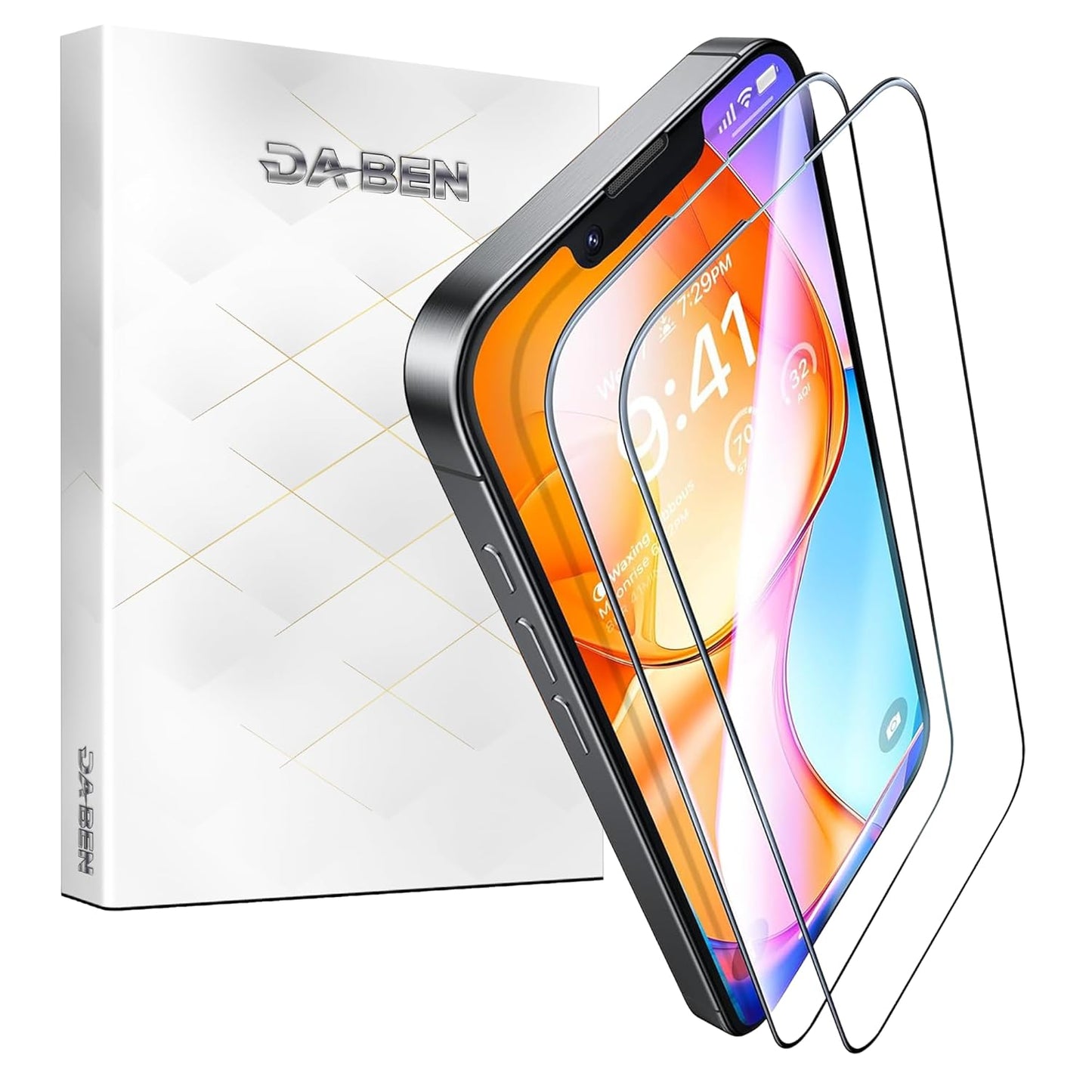 DABEN NovaArmour Tempered Glass Screen Protector Guard for iPhone 16e / 14/13 pro / 13, ESD - 1 Pack