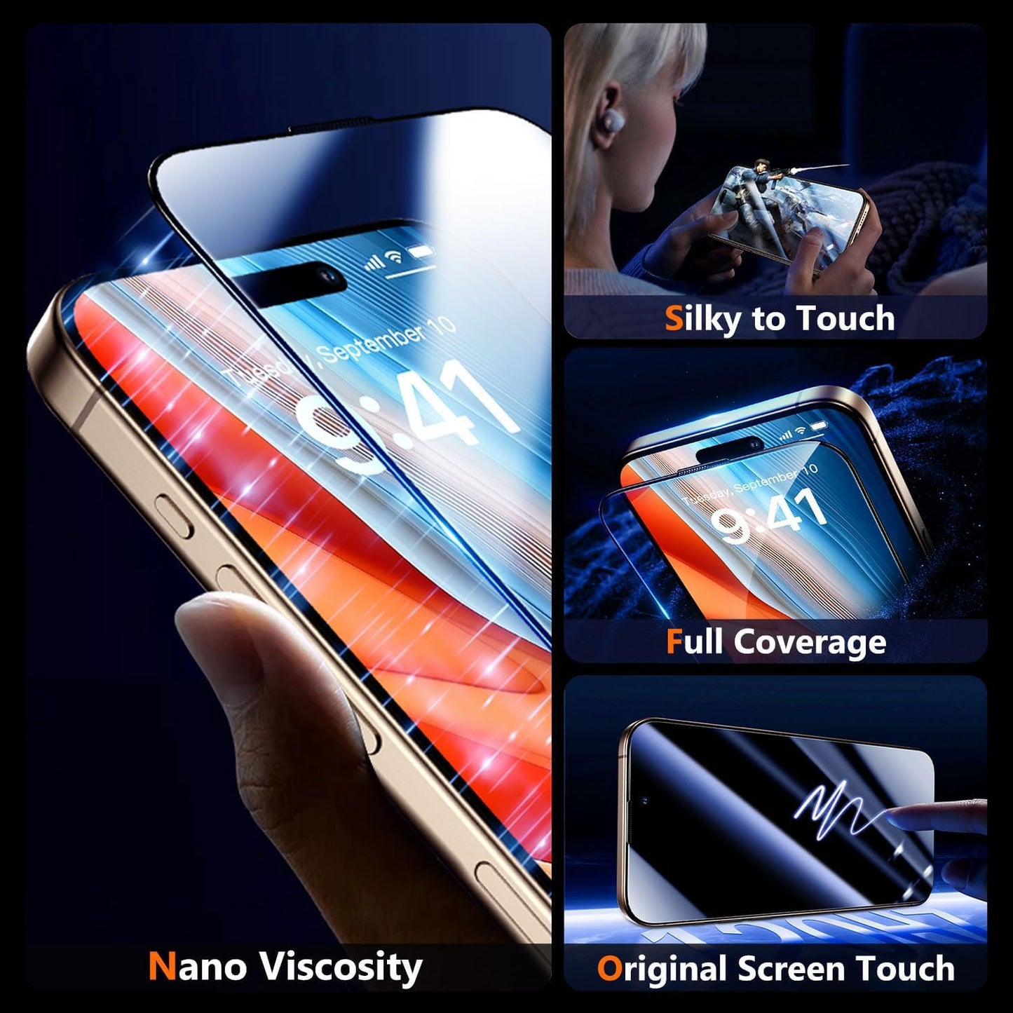 DABEN NovaArmour Tempered Glass Screen Protector Guard for iPhone 16 Pro Max, ESD - 1 Pack